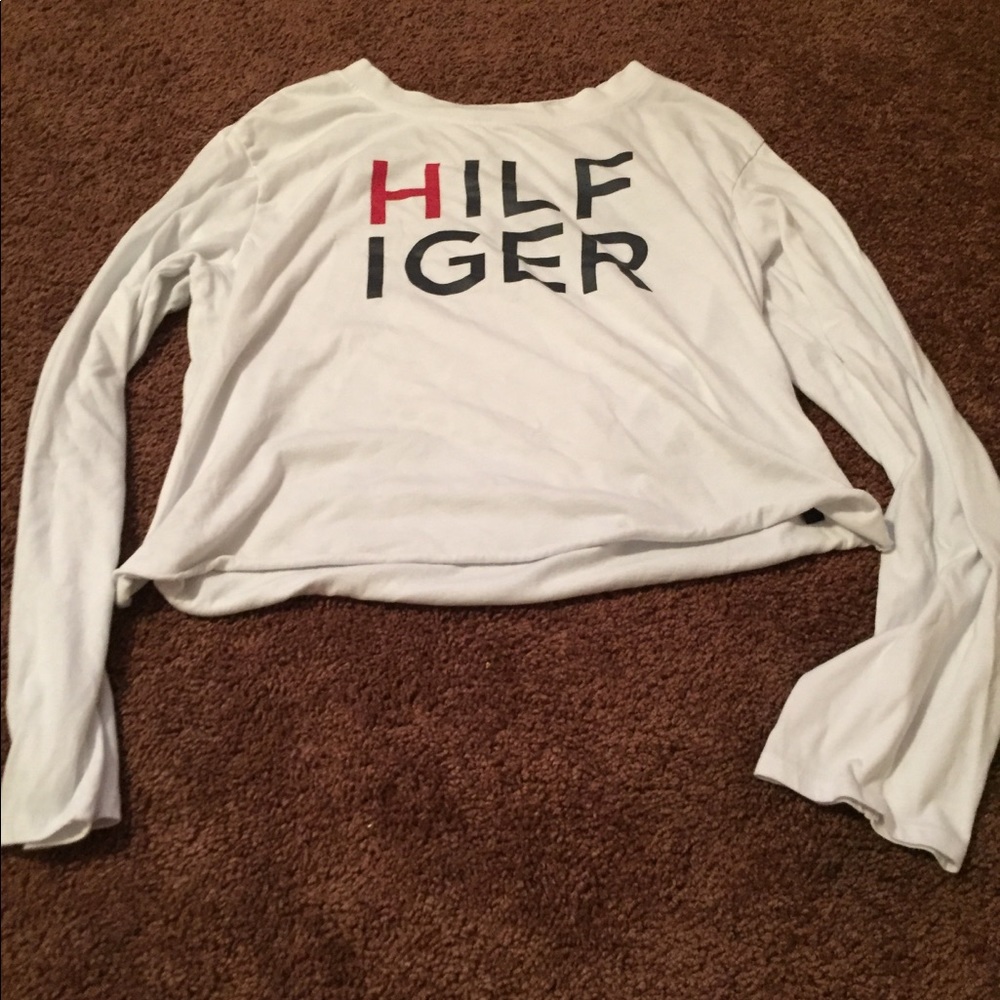 White cropped shirt